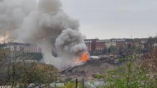 Scrap yard fire between Carsile Street and Petre Street Sheffield April 1st 2021