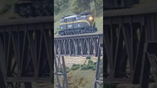 Amtrak GG1 test runs over the iron bridge #model #railroad #trains #amtrak #iron #bridge #fun #gray