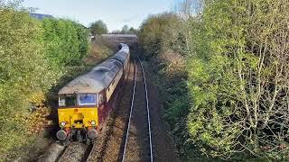 Diesel Passenger Trains and Empty Carriage Stock Movements Pass The Iron Bridge Accrington 10/11/12