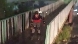 Abdullah Skating downhill over iron Bridge  | 5 Star SkaTers |