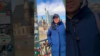 Eiserner Steg (Iron Bridge)Frankfurt, Germany #ytshorts  #travel #enjoy #skyline #bridge #shorts