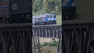 The fantasy amtrak texas eagle crosses the iron bridge #model #railway #fun #amtrak #texas #eagle