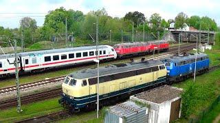 Dieselparadies Bahnhof Itzehoe, Doppeltraktion 218er IC nach Sylt