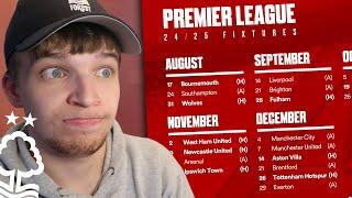 NOTTINGHAM FOREST'S PREMIER LEAGUE FIXTURES 24/25 REVEALED!