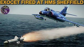 1982 Falklands War: HMS Sheffield Hit By Exocet Missile | DCS WORLD Reenactment