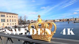 STOCKHOLM WALK 4K: Gilded Crown on Skeppsholmsbron - Nort of Skeppsholmen