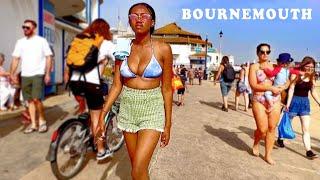 hot day on BOURNEMOUTH Beach ???? : Most Beautiful Place in England ???? 4k video walk