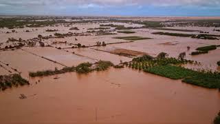 Floods in Australia - Gascoyne river in Carnarvon 6.2.2021