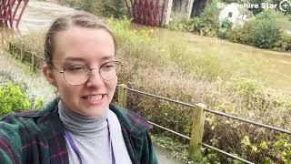 Shropshire Star's Megan Howe at Ironbridge reporting on flooding