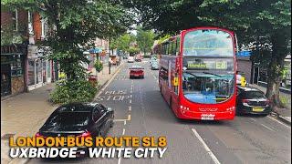 London Bus Ride: Upper-Deck POV on The Superloop SL8 | Uxbridge in West London to White City ????