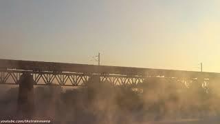 Early Morning Diesel Train At Iron Bridge Between The Steams Of The Shivna River Mandsor.