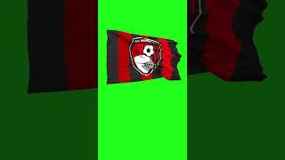 AFC Bournemouth football club flag green screen | blue screen | chroma key footage (FREE USE)