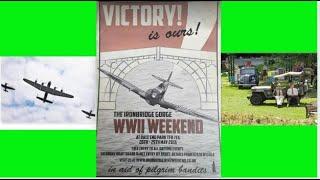 WW2 WEEKEND HURRICANE SPITFIRE AND LANCASTER FLY BY IRONBRIDGE