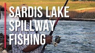 Sardis Lake Spillway Fishing and Folks May 2021 (Mostly) White Bass, Crappie, Two at a Time Catfish!