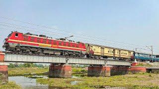 [ 3 in 1 ] - 110 KMPH trains over the iron bridge..!!