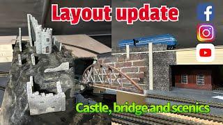 Building a model railway - Layout update-Castle, bridge and scenics