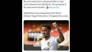 Bournemouth are in advanced talks to sign Justin Kluivert from AS Roma.