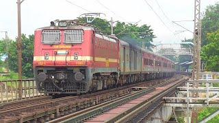 ????Dangerous 130 & 110 Kmph Trains over Rusty Iron Bridge | Duronto+ Humsafar+ Dhauli & other Train