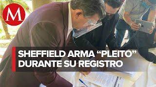 Ricardo Sheffield se molestó por ser el último de la lista al registrarse como candidato de Morena