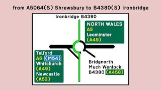 A5064(S) Shrewsbury to B4380(S) Ironbridge on Emstrey Island, Shrewsbury.