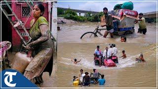 Flood waters in areas adjacent to Delhi's old iron bridge, Red Fort could be seen receding