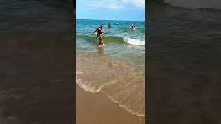 Playing in the crystal sea water waves #tanishaislam #birtish #bournemouth#crystal#sea#waterwave ￼ ￼