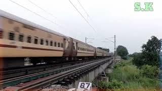 Dangerous 130 & 110 Kmph Trains over Rusty Iron Bridge | Duronto Humsafar Dhauli & other Trains