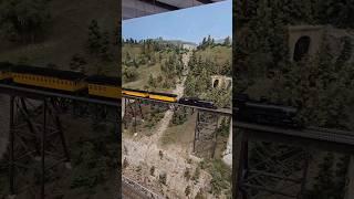 The Virginia and truckee excursion steam train crosses the Iron bridge #model #train #railway #steam