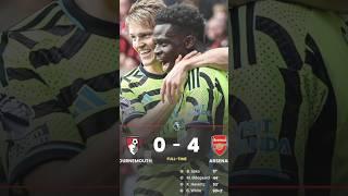 Arsenal menang telak& pesta Gol atas Bournemouth Skor 4-0.Arsenal peringkat 3 klasemen