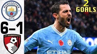 Manchester City vs Bournemouth 6-1 - All Goals and Highlights 2023 ???? SILVA & DOKU