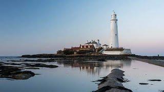 St Mary's Lighthouse in Whitley Bay from Haymarket in Newcastle Upon Tyne, England