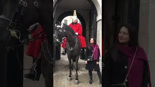 Cute lady close looks to Royal Guard Horse #shorts #royalguards #horseguardsparade #london