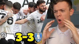 DERBY SURVIVE ON THE FINAL DAY! MY *LIVE* REACTION TO DERBY 3-3 SHEFFIELD WEDNESDAY!