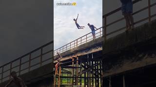 Incredible Jump???? From Iron Bridge To The River???? #shorts #shortsfeed #youtubeshorts #trending #