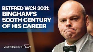 Bingham's 500th century of his career | Snooker World Championship Sheffield 2021 | Eurosport