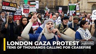 Tens of thousands again march in London calling for Gaza ceasefire